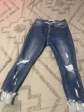 KanCan Dark Blue Distressed Skinny Jeans